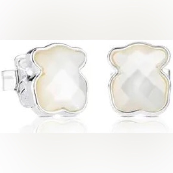 Tous Silver Iced Loops Long Bear Dangle Earrings - Picture 9 of 16